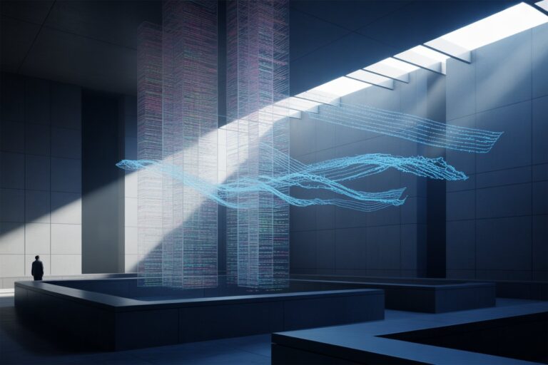 Illustration of machine learning analyzing legal case outcomes — concept of predictive analytics in litigation