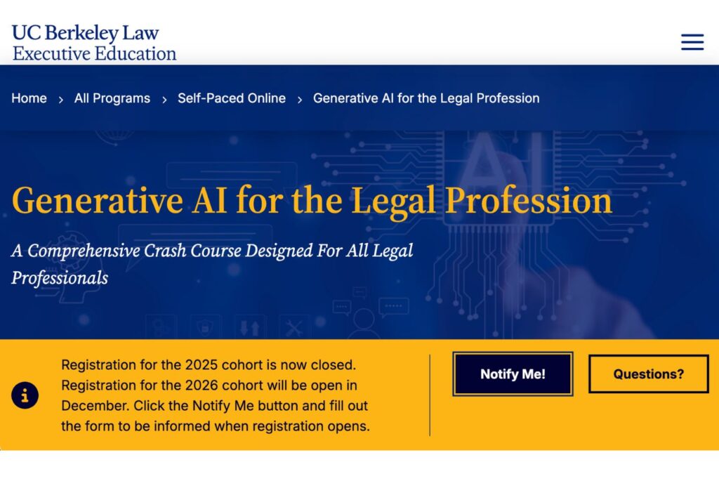 Generative AI for the Legal Profession - UC Berkeley Law