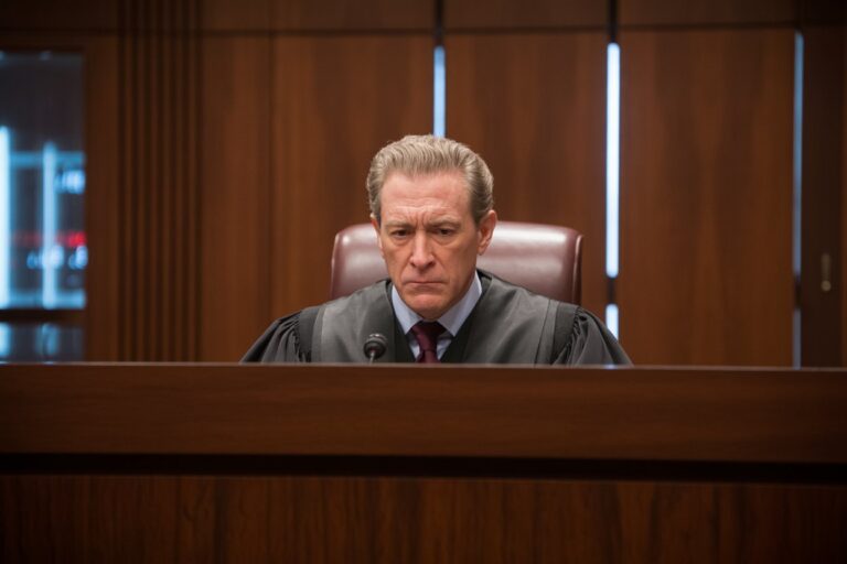 Angry judge in courtroom due to fictitious case law.