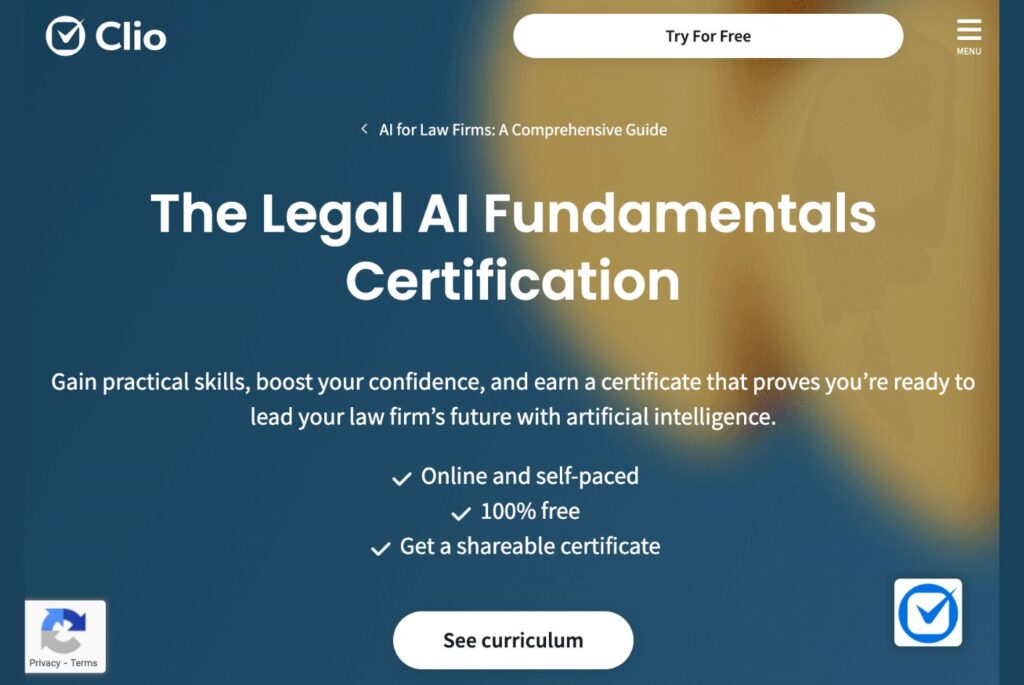 The Legal AI fundamentals Certification by Clio