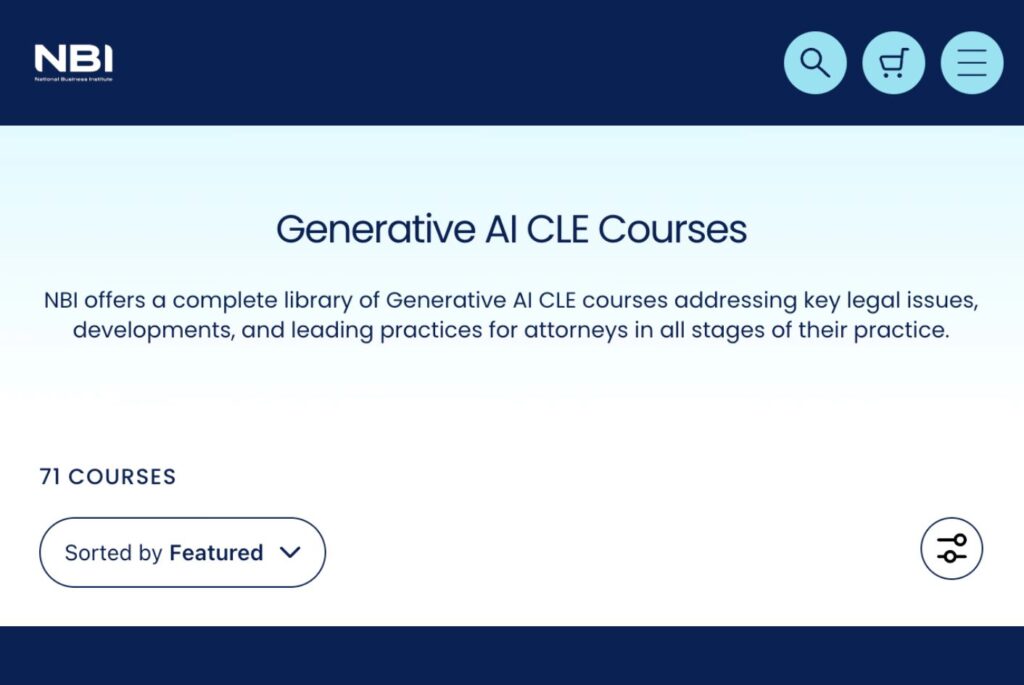 Generative AI CLE Courses by NBI