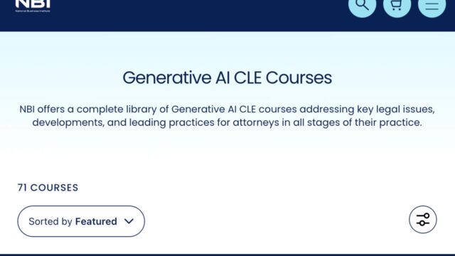 Generative AI CLE Courses by NBI