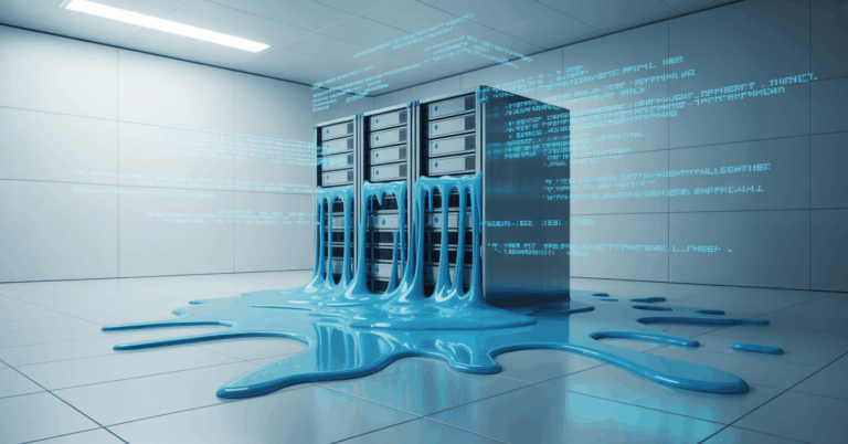 Computer server meltdown image