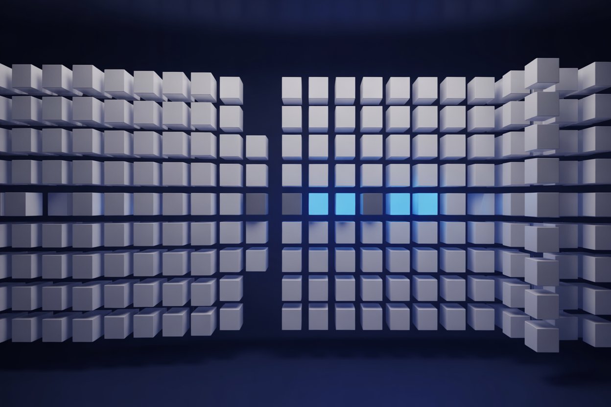 Conceptual image of legal systems shifting from gray law to blue AI