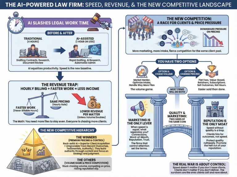 Infographic depicting the AI marketing dilemma faced by law firms